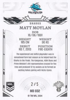 2023 NRL Traders Elite - Mojo Black #MB032 Matt Moylan Back